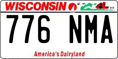 WI license plate 776NMA