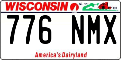 WI license plate 776NMX