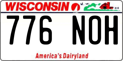 WI license plate 776NOH