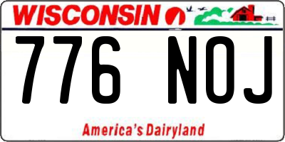 WI license plate 776NOJ