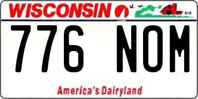 WI license plate 776NOM