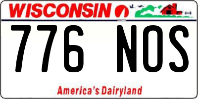 WI license plate 776NOS