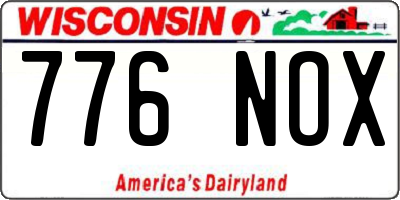 WI license plate 776NOX