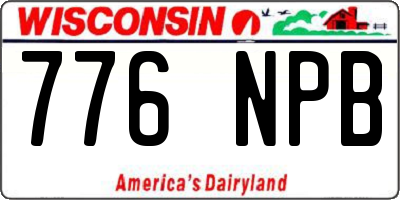 WI license plate 776NPB