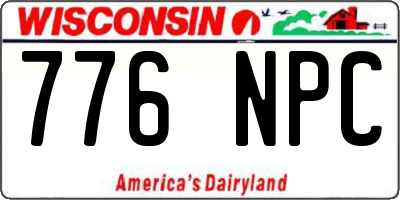 WI license plate 776NPC