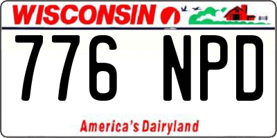 WI license plate 776NPD