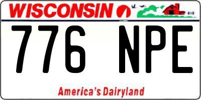 WI license plate 776NPE