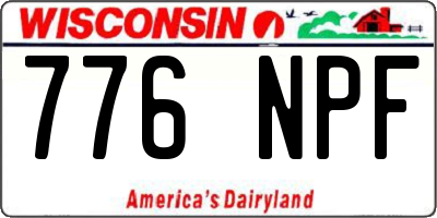 WI license plate 776NPF