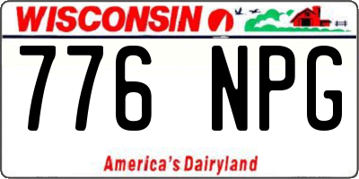 WI license plate 776NPG