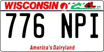 WI license plate 776NPI