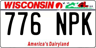 WI license plate 776NPK