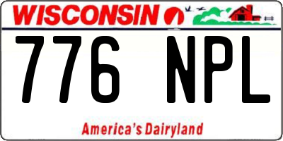 WI license plate 776NPL