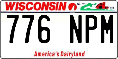 WI license plate 776NPM