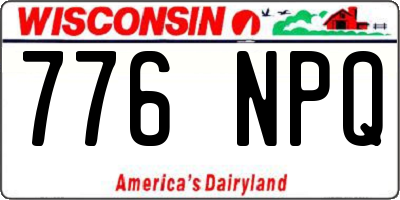 WI license plate 776NPQ