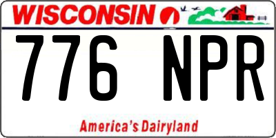 WI license plate 776NPR