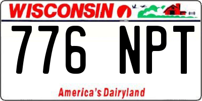 WI license plate 776NPT