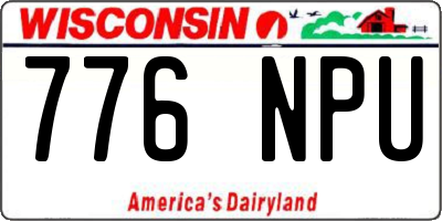 WI license plate 776NPU