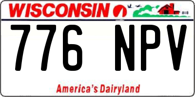 WI license plate 776NPV