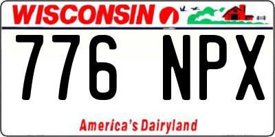 WI license plate 776NPX