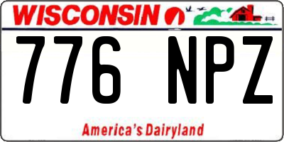 WI license plate 776NPZ