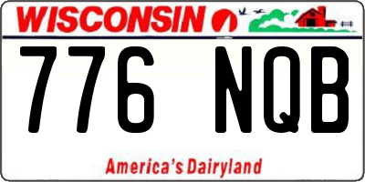 WI license plate 776NQB