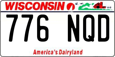 WI license plate 776NQD