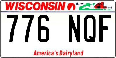 WI license plate 776NQF