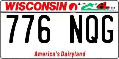 WI license plate 776NQG