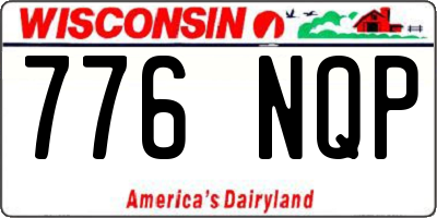 WI license plate 776NQP