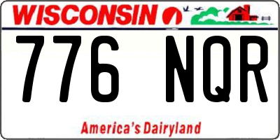 WI license plate 776NQR