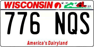 WI license plate 776NQS