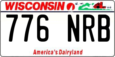 WI license plate 776NRB