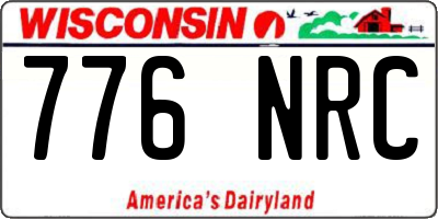 WI license plate 776NRC
