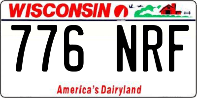 WI license plate 776NRF