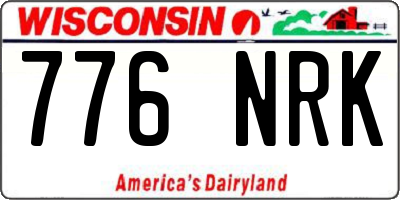 WI license plate 776NRK