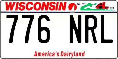 WI license plate 776NRL