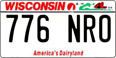 WI license plate 776NRO