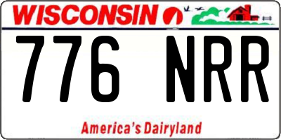 WI license plate 776NRR