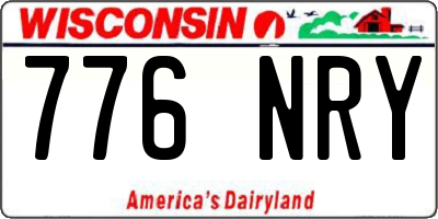 WI license plate 776NRY