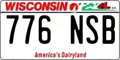 WI license plate 776NSB