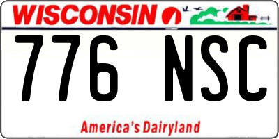WI license plate 776NSC
