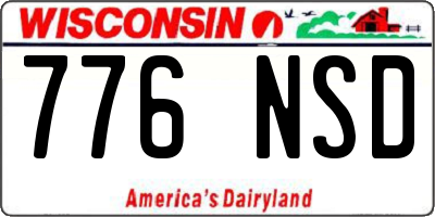 WI license plate 776NSD