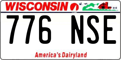 WI license plate 776NSE