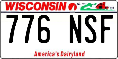 WI license plate 776NSF