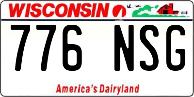 WI license plate 776NSG
