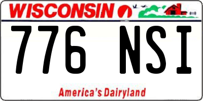 WI license plate 776NSI