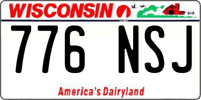 WI license plate 776NSJ
