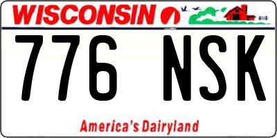 WI license plate 776NSK