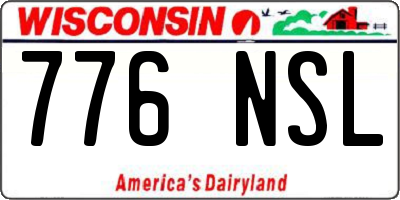 WI license plate 776NSL