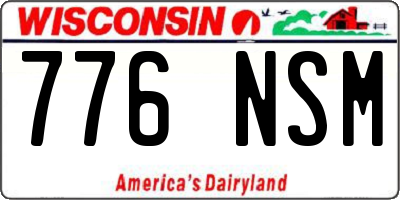 WI license plate 776NSM